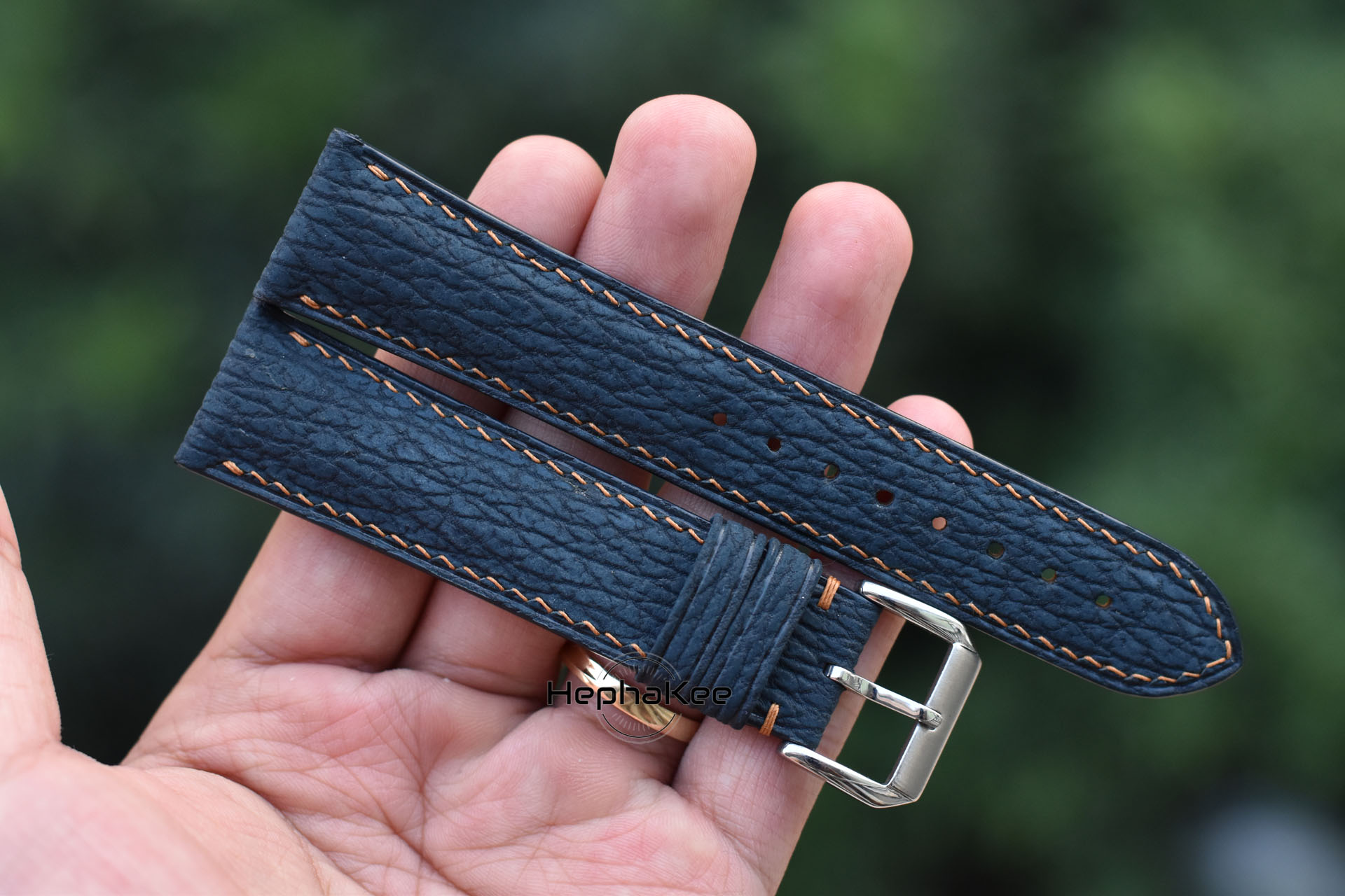 Bespoke Blue Exotic Leather Watch Strap, Watch Bands Handmade S14