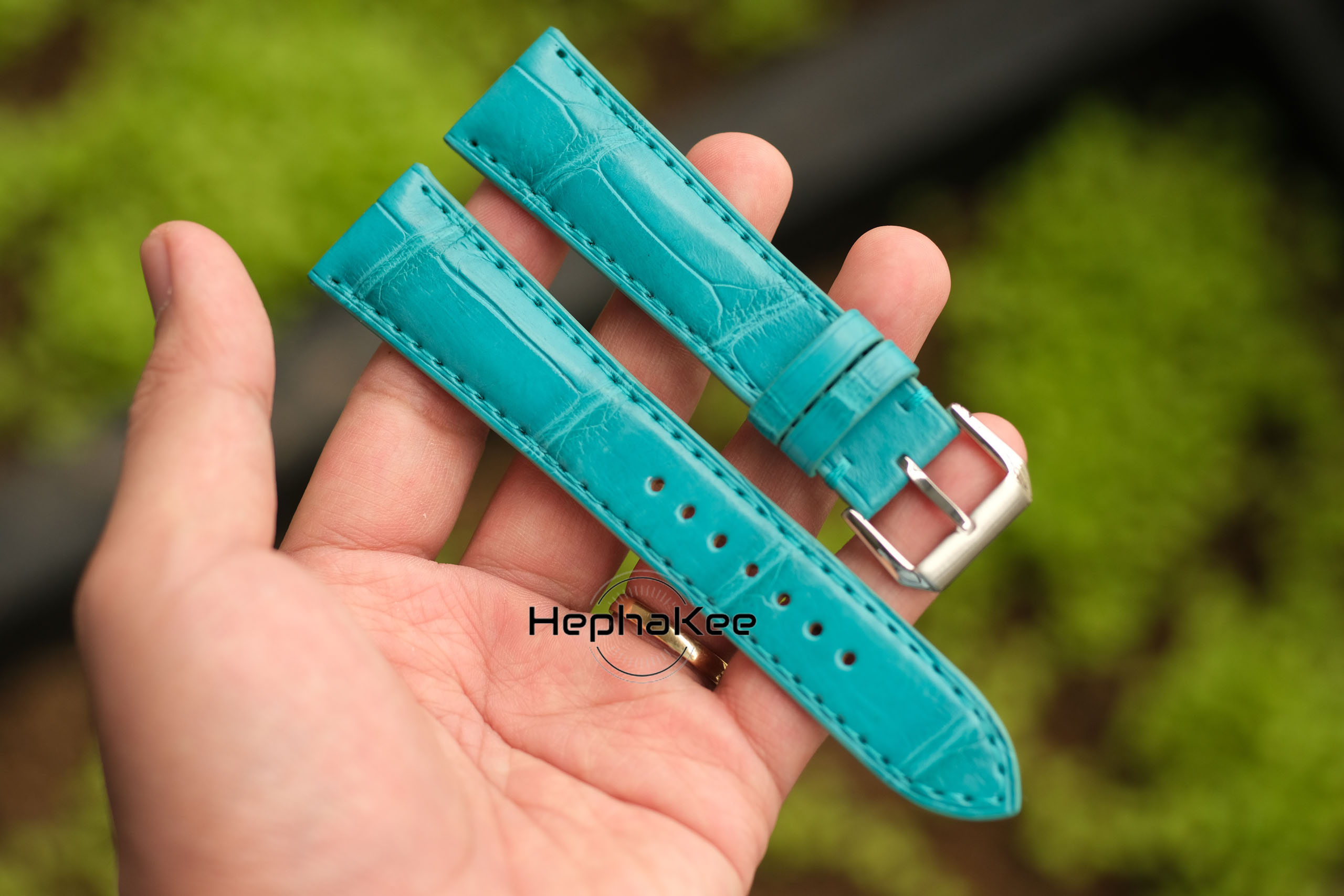 Bespoke Tiffany Crocodile Leather Watch Strap Handmade C57 Hephakee