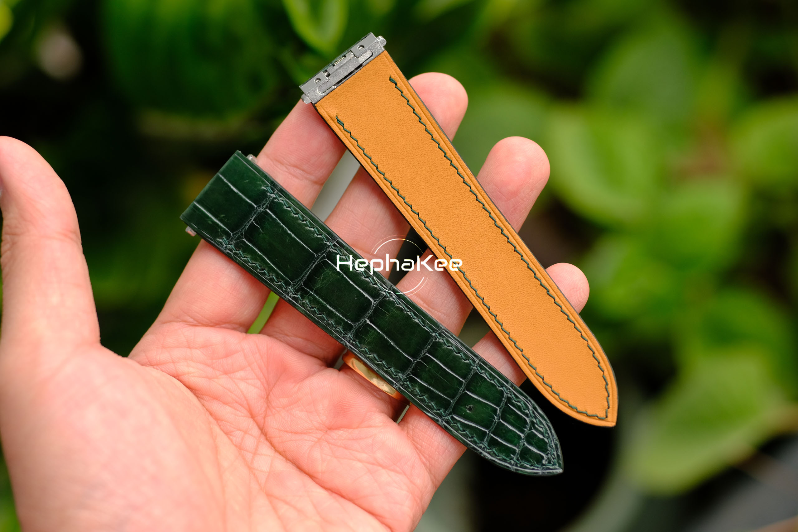 Bespoke Green Alligator Leather Strap For New Cartier Santos, Cartier  Roadster CA10 - Hephakee
