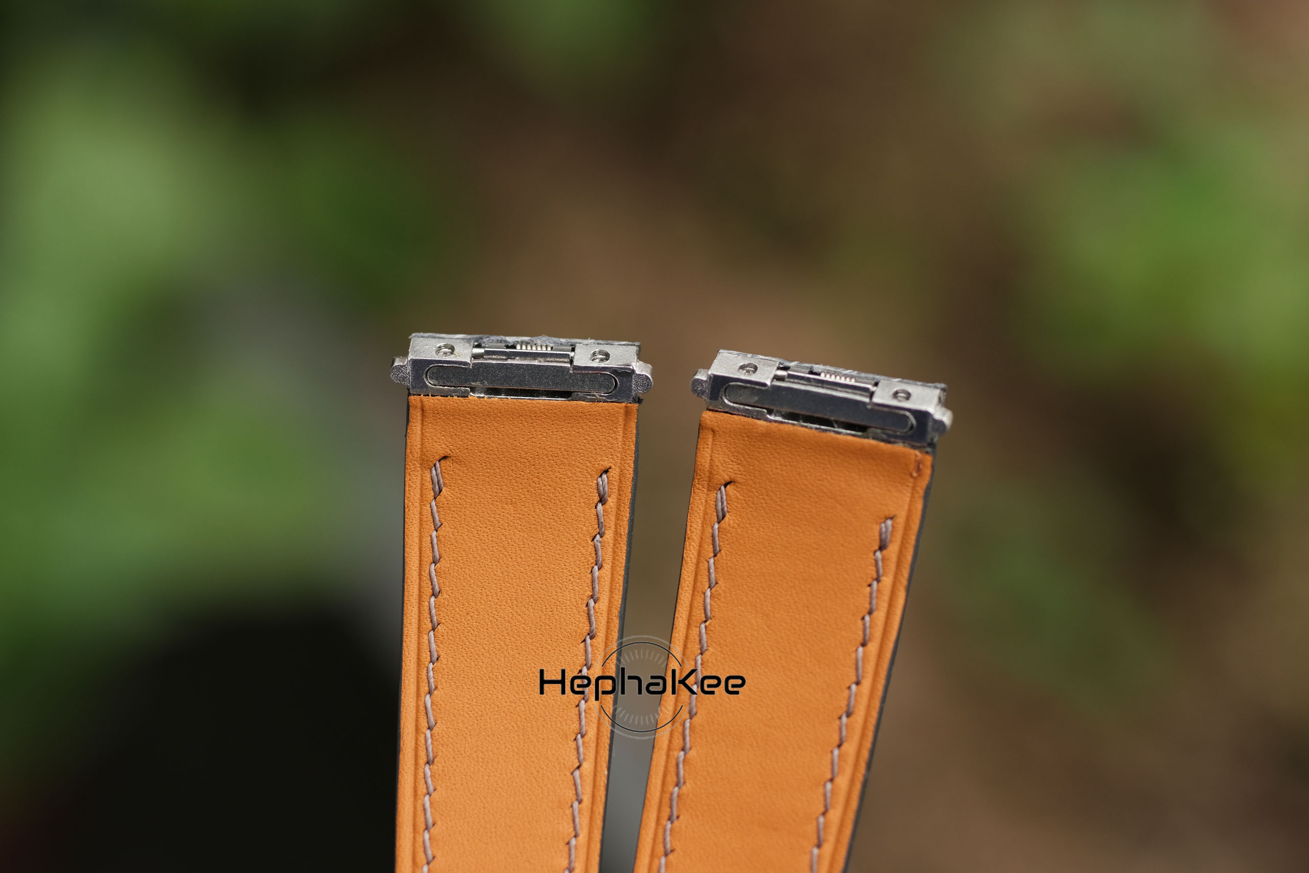 Bespoke Blue Stonewash Ostrich Leg Leather Watch Strap OS06 - Hephakee