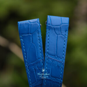 Blue Leather Strap For Cartier Santos, Roadster, Dumont CA98