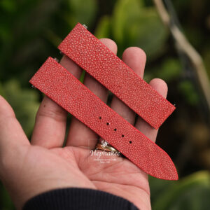 Red Stingray Leather Strap For Cartier Santos, Roadster, Dumont CA96