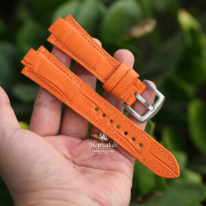 Orange Alligator Leather Watch Strap For Oris Aquis/Tissot PRX C116