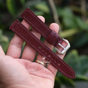 Bespoke Burgundy Lizard Leather Watch Strap i42