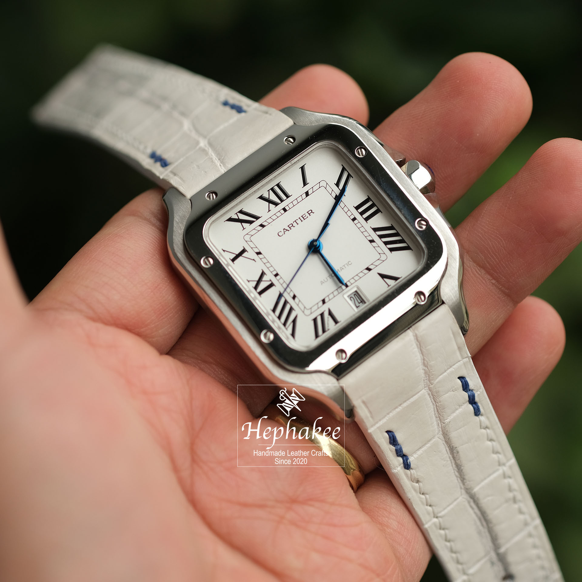 Himalaya Alligator Leather Strap For Cartier with quick Links System CA73