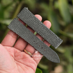 Grey Stingray Leather Strap For Cartier Santos, Roadster, Dumont CA78